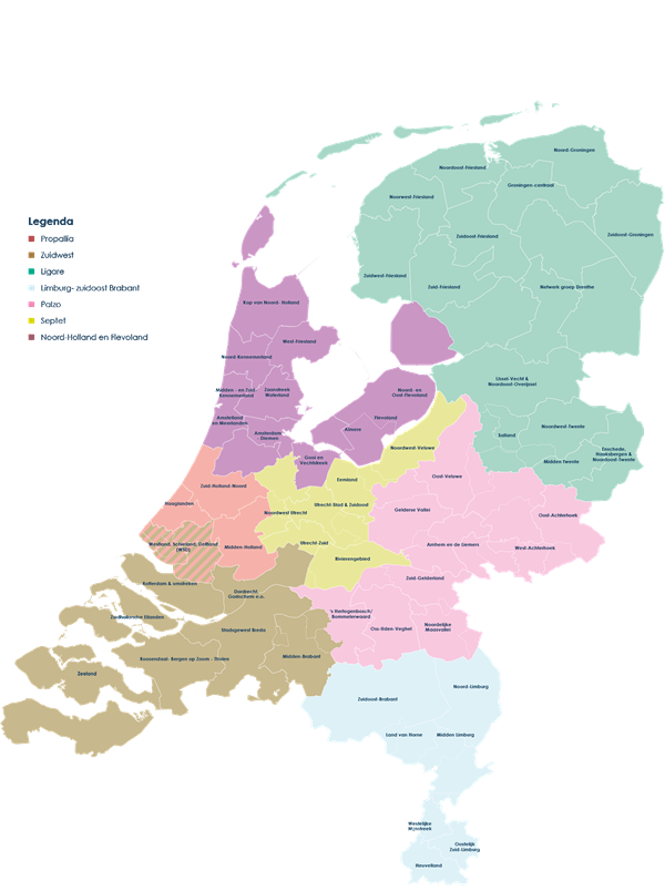 Overzicht van de Netwerken Palliatieve Zorg in Nederland